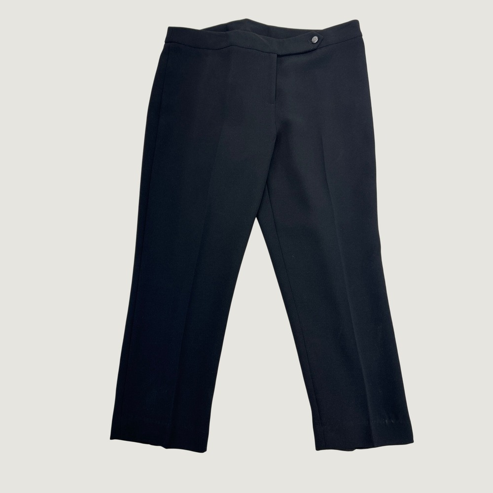 Tahari Arthur S. Levine Pant Suit Women 12 Black Velvet Trim Double Breasted Vtg - Picture 10 of 15